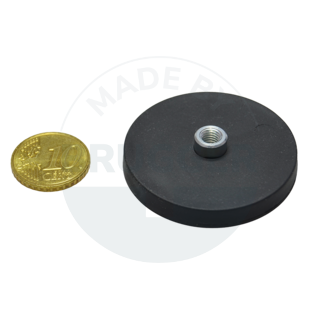 Gummierter Magnet mit Gewindebuchse 43mm M5 | © Brugger GmbH