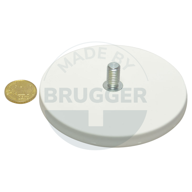 Rubberised magnet with external thread 88mm M8x15 | © Brugger GmbH