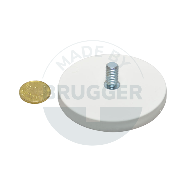 Rubberised magnet with external thread 66mm M8x15 | © Brugger GmbH