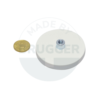 Gummierter Magnet mit Gewindebuchse 57mm M5 | © Brugger GmbH