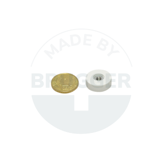 Gummierter Magnet mit Innengewinde 18mm M4 | © Brugger GmbH