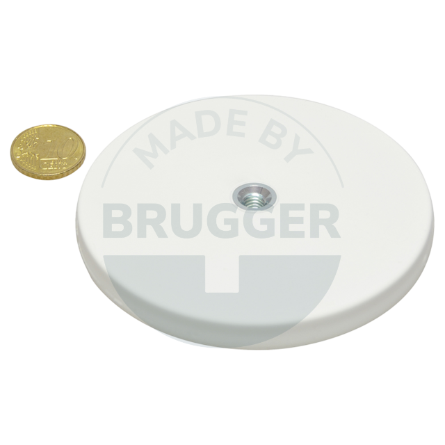Rubberised magnet with internal thread 88mm M6 | © Brugger GmbH