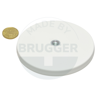 Gummierter Magnet mit Innengewinde 88mm M6 | © Brugger GmbH