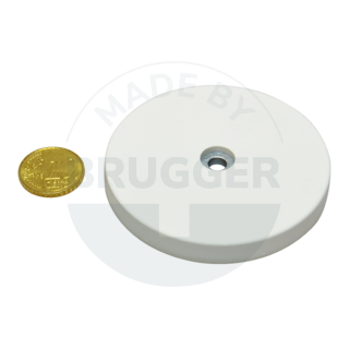 Gummierter Magnet mit Zylinderbohrung 66mm | © Brugger GmbH