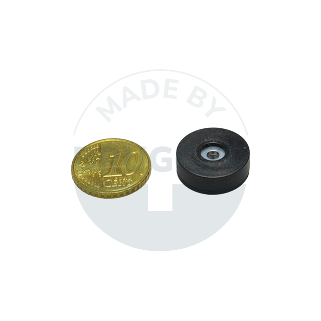 Magnet with plastic sheath and rubberised holding surface 18mm | © Brugger GmbH