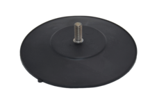 Round rubberised magnet system black with external thread and suction cup | © Brugger GmbH
