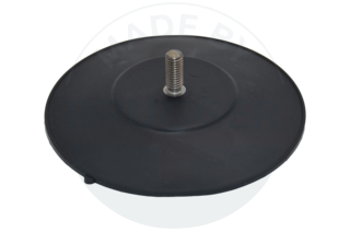 Round rubberised magnet system black with external thread and suction cup | © Brugger GmbH