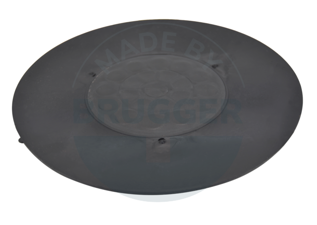 rundes gummiertes Magnetsystem schwarz mit Innengewinde und Saugnapf | © Brugger GmbH