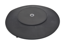 Round rubberised magnet system black with internal thread and suction cup | © Brugger GmbH