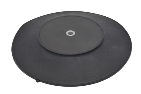 système magnétique rond caoutchouté noir avec filetage intérieur et ventouse | © Brugger GmbH