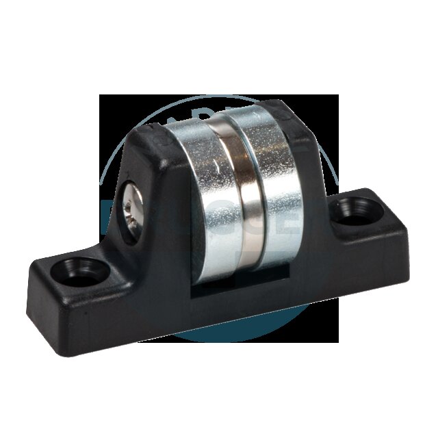 Magnetic door stop with round pole surfaces and holding angle of over 280° | © Brugger GmbH