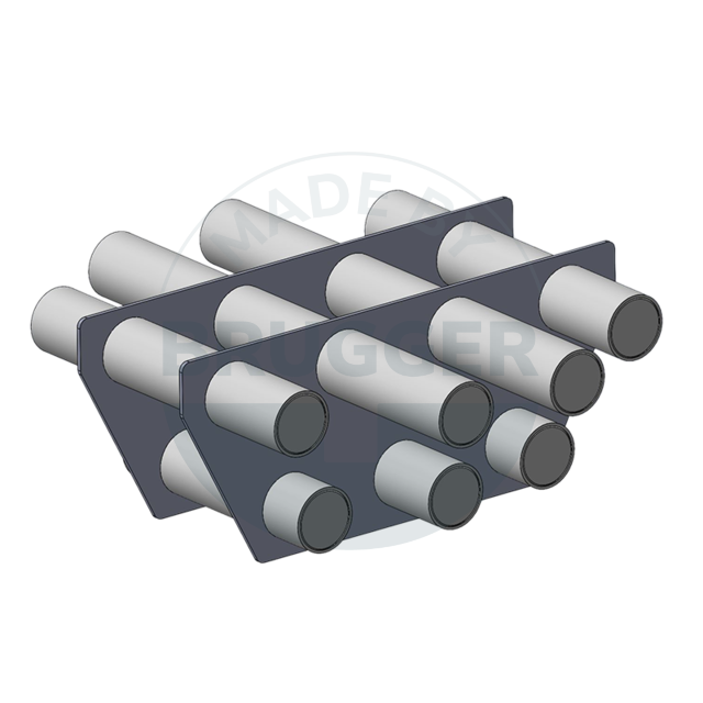 Magnetic filter grille made of NdFeB funnel shape 60° welded design Drawing | © Brugger GmbH