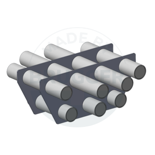 Magnetic filter grille made of NdFeB funnel shape 60° welded design Drawing | © Brugger GmbH