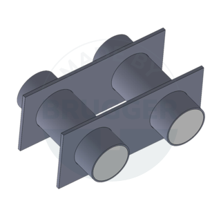 Magnetic filter grille made of NdFeB round welded design, Design drawing | © Brugger GmbH