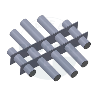 Magnetic filter grille made of NdFeB round welded design, Design drawing | © Brugger GmbH