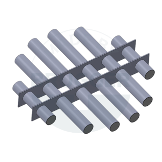 Magnetic filter grille made of NdFeB round welded design, Design drawing | © Brugger GmbH