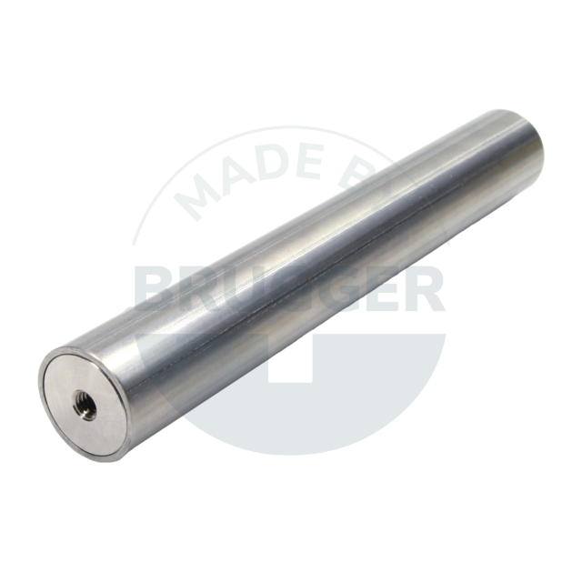 Barre de filtre magnétique en NdFeB ⌀25mm avec filetage intérieur des deux côtés | © Brugger GmbH