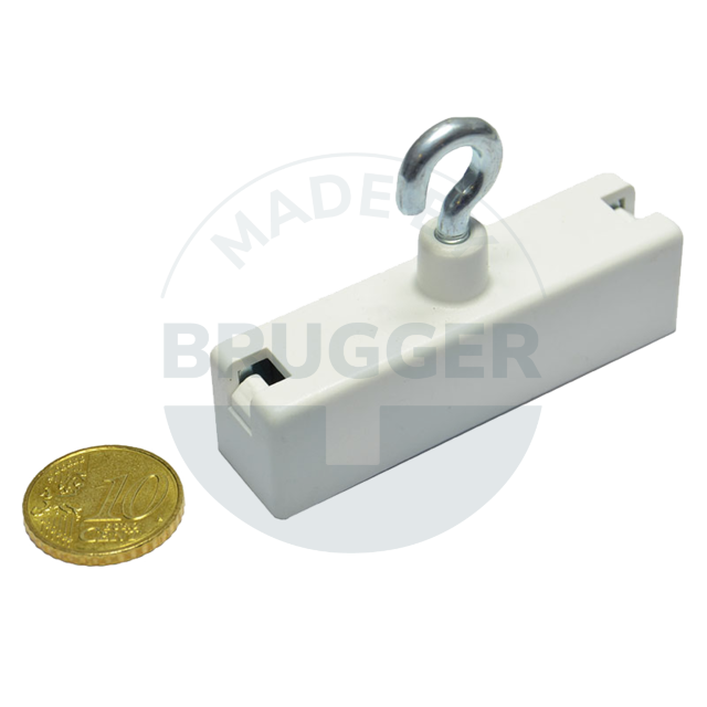 Hook magnet plastic housing rectangular white | © Brugger GmbH