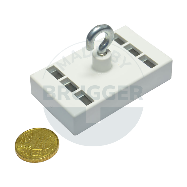 Hook magnet plastic housing rectangular white | © Brugger GmbH