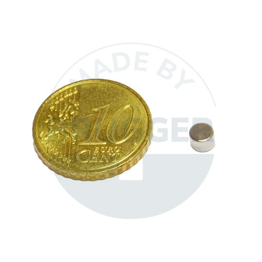 Scheibenmagnet aus NdfeB bis 80° 4x3mm | © Brugger GmbH
