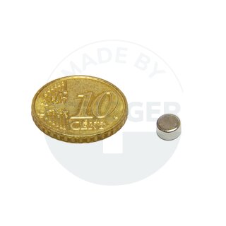 Aimants cylindriques en NdfeB, jusqu'à 80°C 5x3mm | © Brugger GmbH
