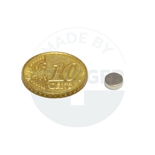 Aimants cylindriques en NdfeB, jusqu'à 80°C 6x2mm | © Brugger GmbH
