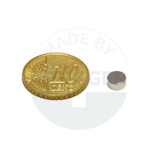 Aimants cylindriques en NdfeB, jusqu'à 80°C 6x3mm | © Brugger GmbH