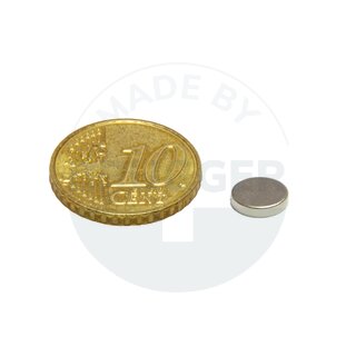Scheibenmagnet aus NdfeB bis 80° 8x2mm | © Brugger GmbH