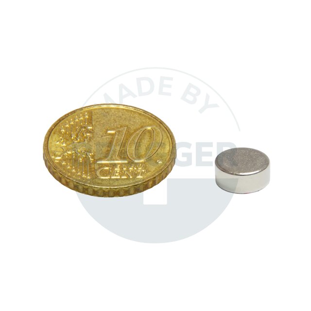 Scheibenmagnet aus NdfeB bis 80° 8x3mm | © Brugger GmbH