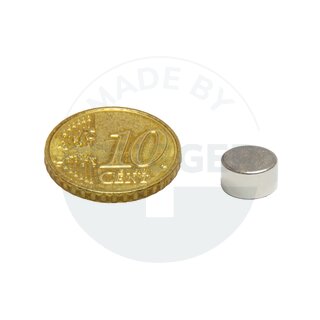 Scheibenmagnet aus NdfeB bis 80°C  8x4mm | © Brugger GmbH