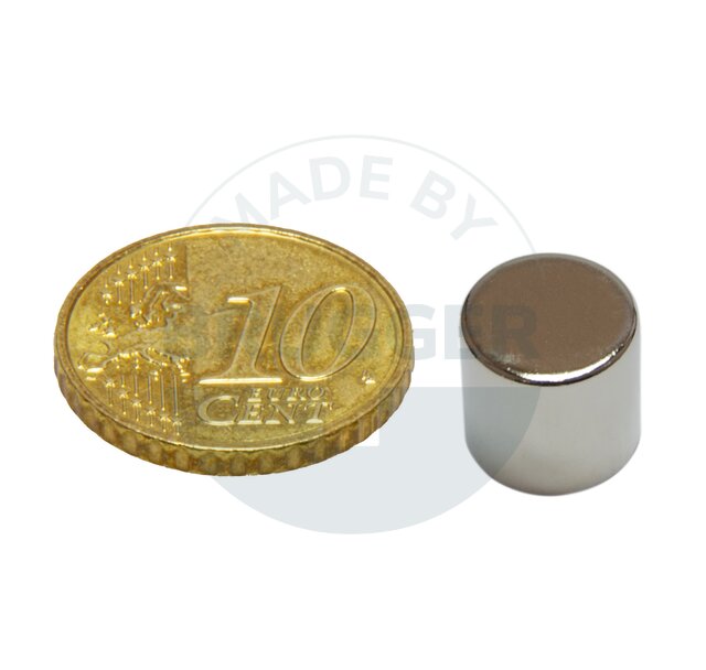 Scheibenmagnet aus NdfeB bis 80°C 10x10mm | © Brugger GmbH