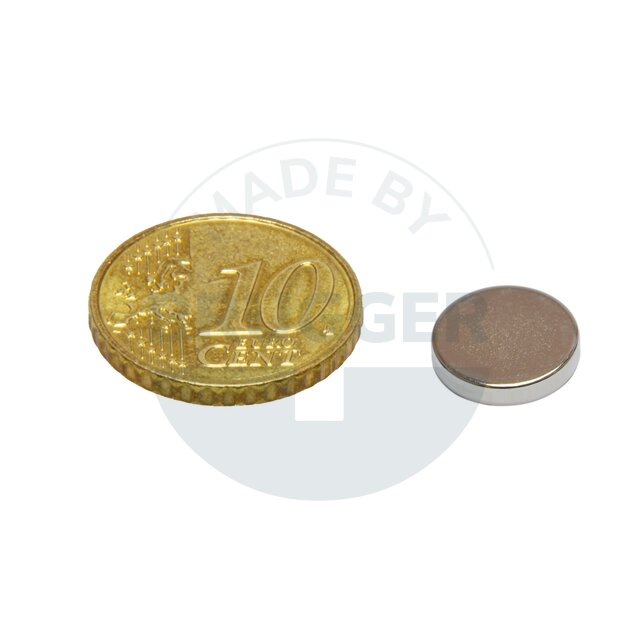 Scheibenmagnet aus NdfeB bis 80°C 10x2mm | © Brugger GmbH
