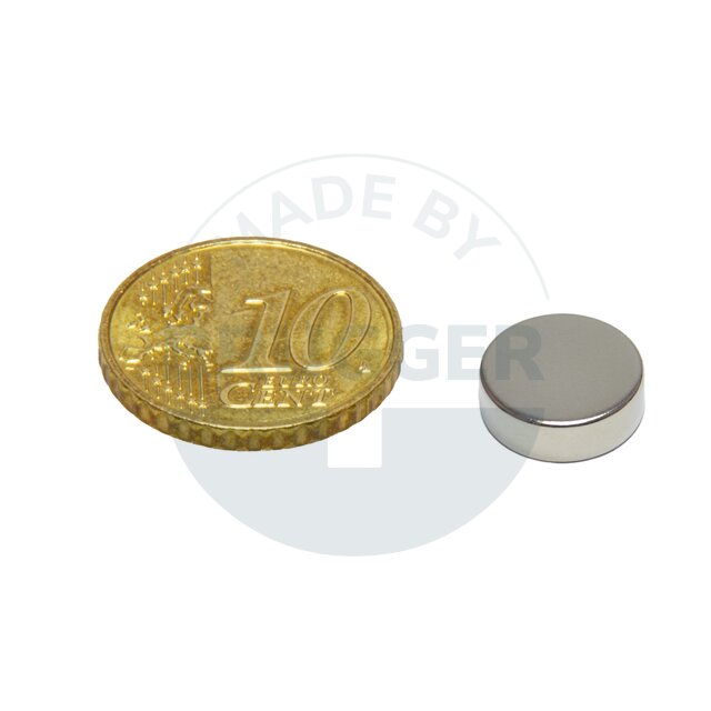 Scheibenmagnet aus NdfeB bis 80°C 10x3mm | © Brugger GmbH