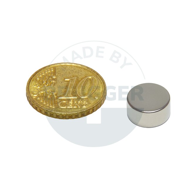 Scheibenmagnet aus NdfeB bis 80°C 10x6mm | © Brugger GmbH
