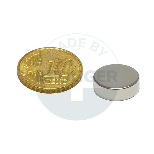 Scheibenmagnet aus NdfeB bis 80° 14x4mm | © Brugger GmbH