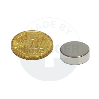 Scheibenmagnet aus NdfeB bis 80° 14x4mm | © Brugger GmbH