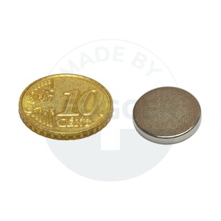 Scheibenmagnet aus NdfeB bis 80° 15x2mm | © Brugger GmbH
