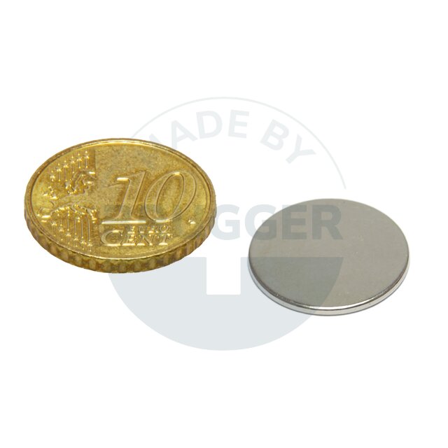 Scheibenmagnet aus NdfeB bis 80°C 18x1,5mm | © Brugger GmbH