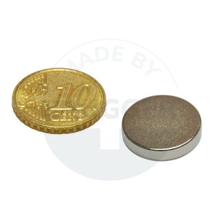 Scheibenmagnet aus NdfeB bis 80° 18x3mm | © Brugger GmbH
