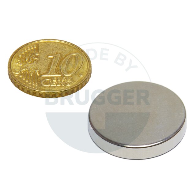 Scheibenmagnet aus NdfeB bis 80° 24x4mm | © Brugger GmbH