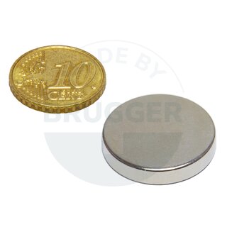 Scheibenmagnet aus NdfeB bis 80° 24x4mm | © Brugger GmbH