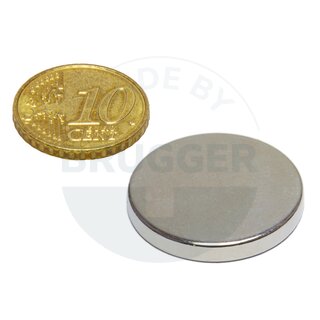Scheibenmagnet aus NdfeB bis 80° 26x3mm | © Brugger GmbH