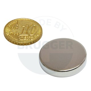 Scheibenmagnet aus NdfeB bis 80° 25x5mm | © Brugger GmbH