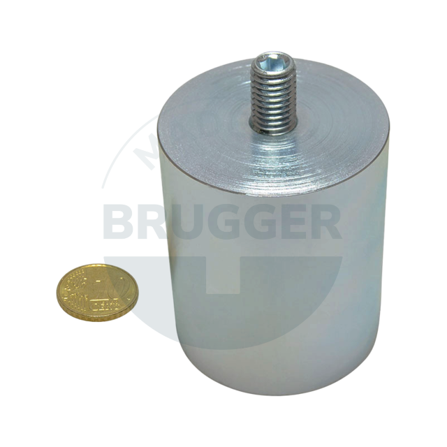 Stabgreifer aus AlNiCo Stahlgehäuse mit Außengewinde verzinkt 50mm M10x15 | © Brugger GmbH