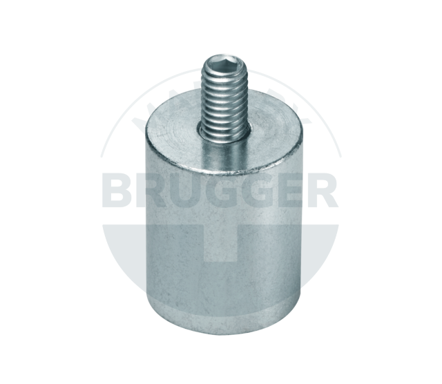 Bar grips of AlNiCo steel housing with external thread galvanised 20mm M6x10 | © Brugger GmbH