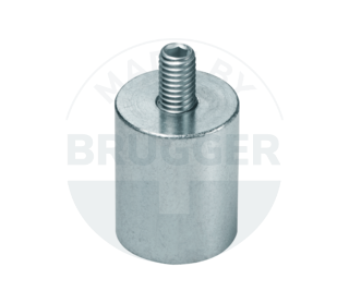 Bar grips of AlNiCo steel housing with external thread galvanised 20mm M6x10 | © Brugger GmbH