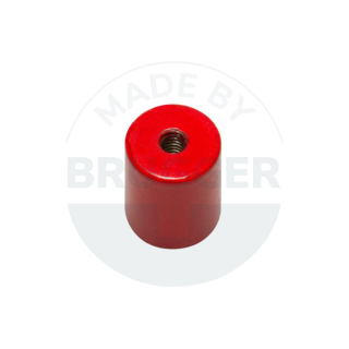 Bar grips of AlNiCo steel housing with internal thread red lacquered 12.5mm | © Brugger GmbH