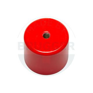Bar grips of AlNiCo steel housing with internal thread red lacquered 35mm | © Brugger GmbH