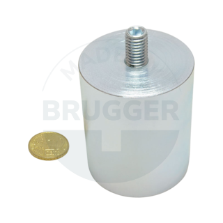 Bar grips of NdFeB steel housing with external thread galvanised 50mm M10x15 | © Brugger GmbH