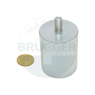 Bar grips of NdFeB steel housing with external thread galvanised 40mm M8x15 | © Brugger GmbH